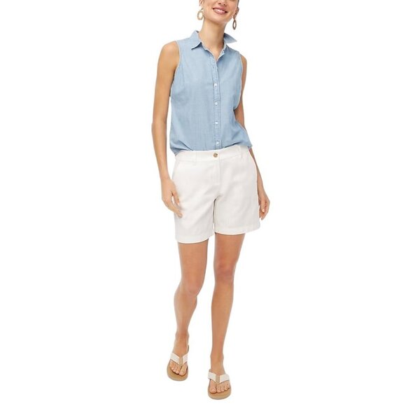 J. Crew 7" Classic Chino Shorts, White, size 14 - Picture 6 of 8